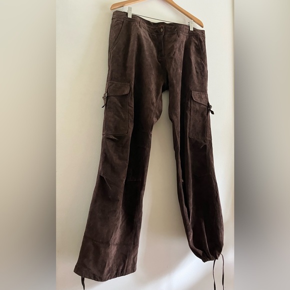 Danier Pants - Danier Genuine Suede Cargo Pants Chocolate Brown Size 14